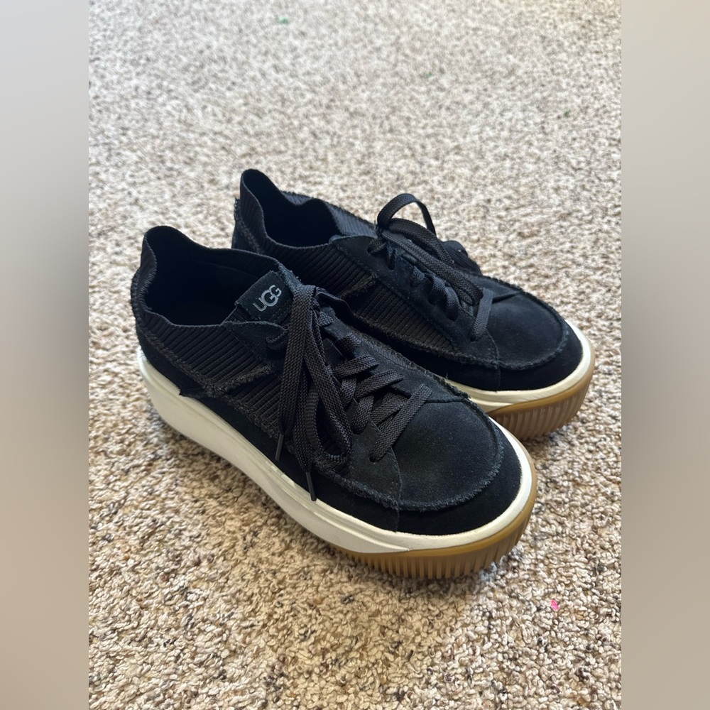 UGG Black and White EZ-Dozzit Platform Sneakers